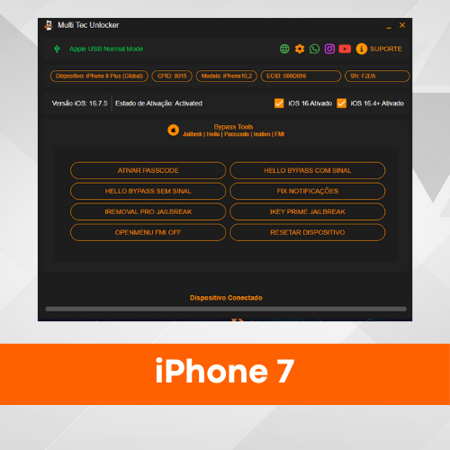 Registro iPhone 7 -  Multi Tec Unlocker