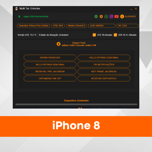 Registro iPhone 8 -  Multi Tec Unlocker