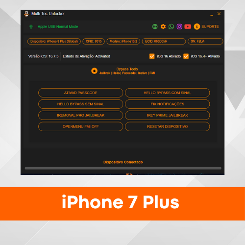 Registro iPhone 7 Plus -  Multi Tec Unlocker