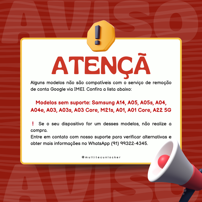 Remoção de Conta Google Samsung Via IMEI - Leia todo o anúncio